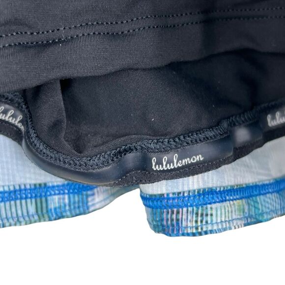 lululemon Women's Play off the Pleats Skirt 13" sz 12 Multi Blue Tennis Golf - Picture 9 of 10